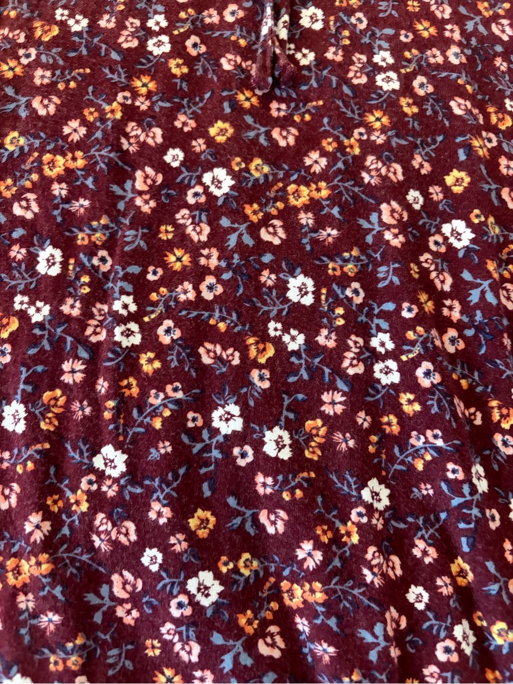 SO Burgundy Floral Puff-Sleeve Casual Dress - Picture 2 of 4